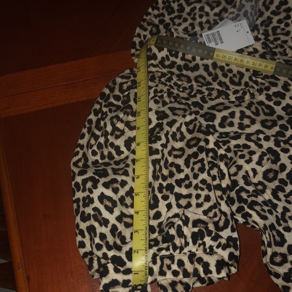 NWT H&M animal print dress w puffed sleeve and collared sz large - Picture 8 of 10